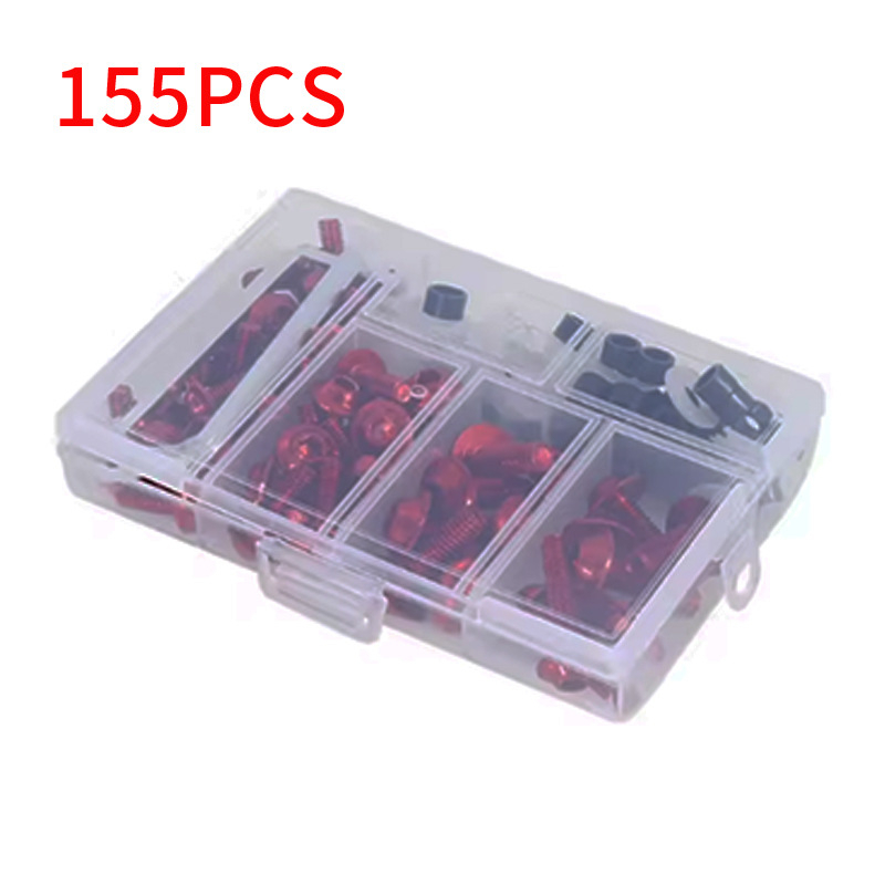 Set vijaka za karoseriju motocikla — aluminijski spoj; uključuje 155 kom. vijaka za karoseriju, 177 kom. vijaka za karoseriju i 195 kom. set vijaka karoserije