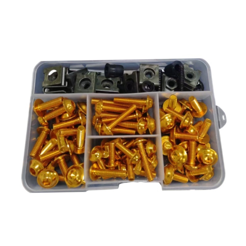 Set vijaka za karoseriju motocikla — aluminijski spoj; uključuje 155 kom. vijaka za karoseriju, 177 kom. vijaka za karoseriju i 195 kom. set vijaka karoserije