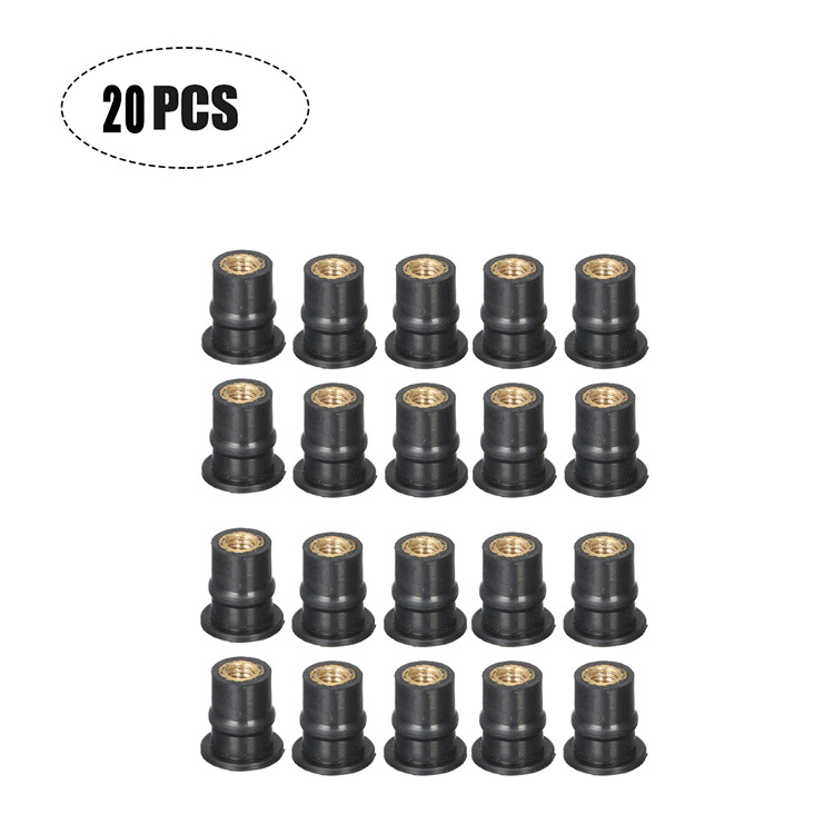 QY Gumi Well Nut motorkerékpár szélvédőhöz, M4/M5/M6 x 0,8 mm, csomagolás 10/20/50/100 darab