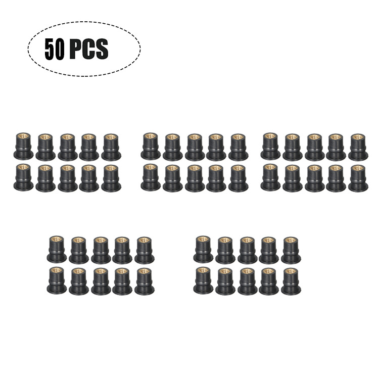 QY Gumi Well Nut motorkerékpár szélvédőhöz, M4/M5/M6 x 0,8 mm, csomagolás 10/20/50/100 darab