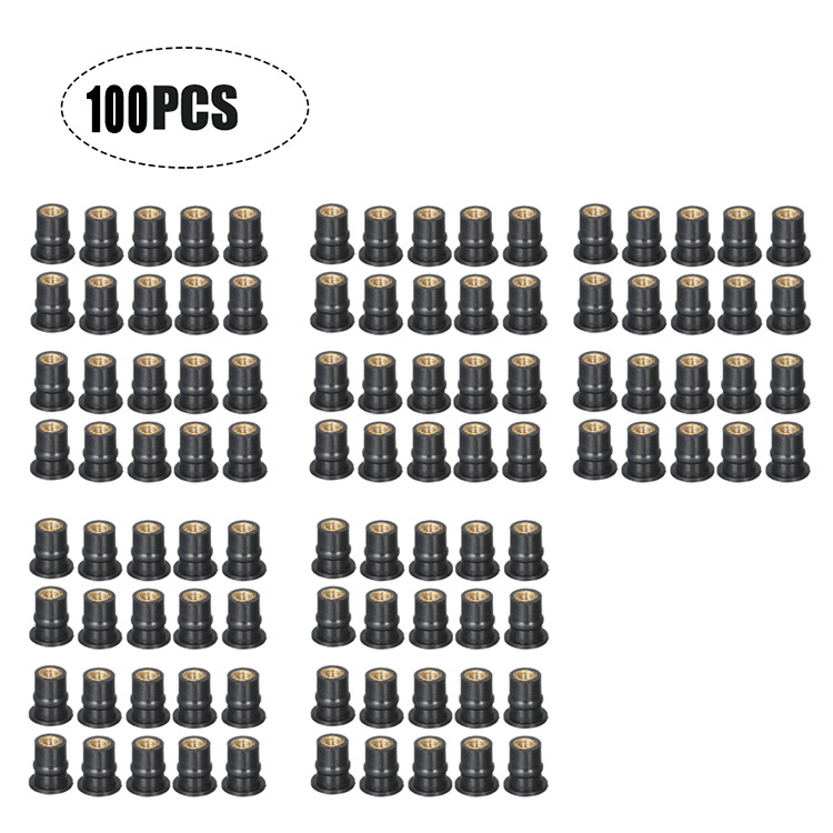 QY Gumi Well Nut motorkerékpár szélvédőhöz, M4/M5/M6 x 0,8 mm, csomagolás 10/20/50/100 darab