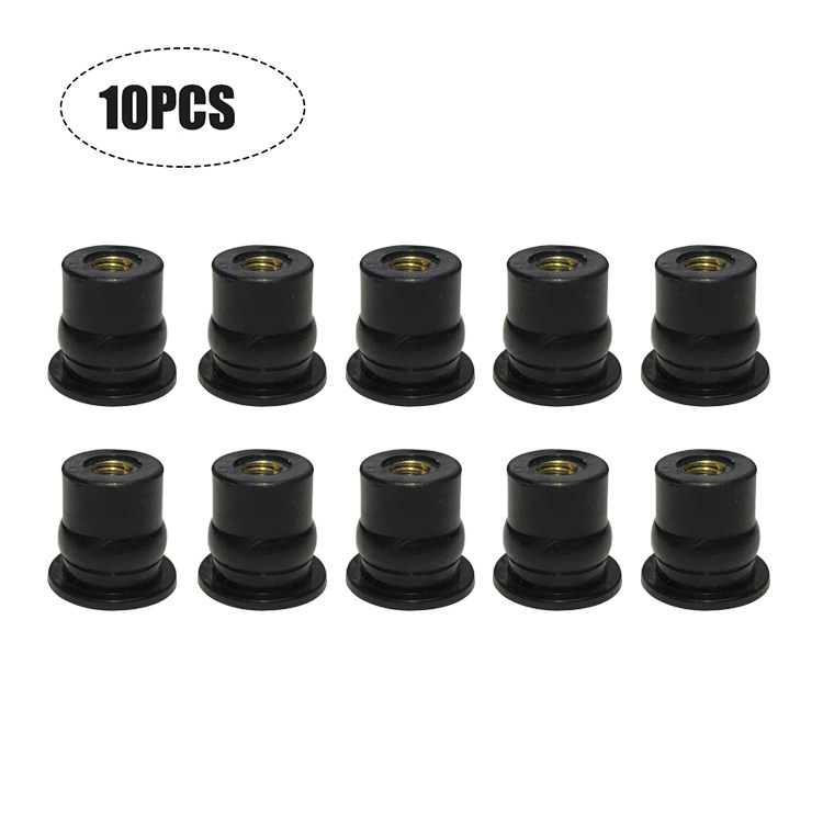 QY Gumi Well Nut motorkerékpár szélvédőhöz, M4/M5/M6 x 0,8 mm, csomagolás 10/20/50/100 darab