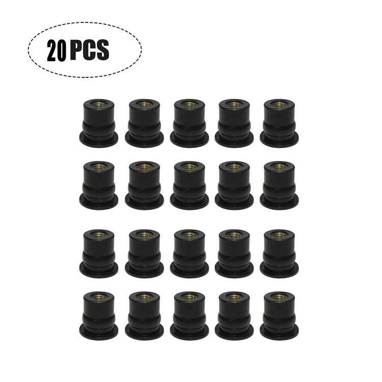 QY Gumi Well Nut motorkerékpár szélvédőhöz, M4/M5/M6 x 0,8 mm, csomagolás 10/20/50/100 darab