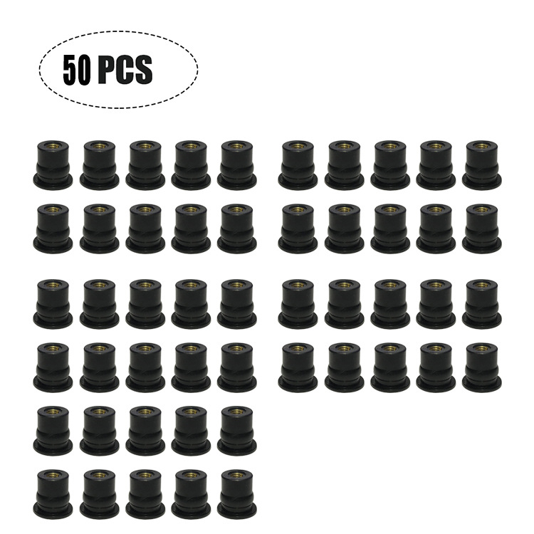 QY Gumi Well Nut motorkerékpár szélvédőhöz, M4/M5/M6 x 0,8 mm, csomagolás 10/20/50/100 darab
