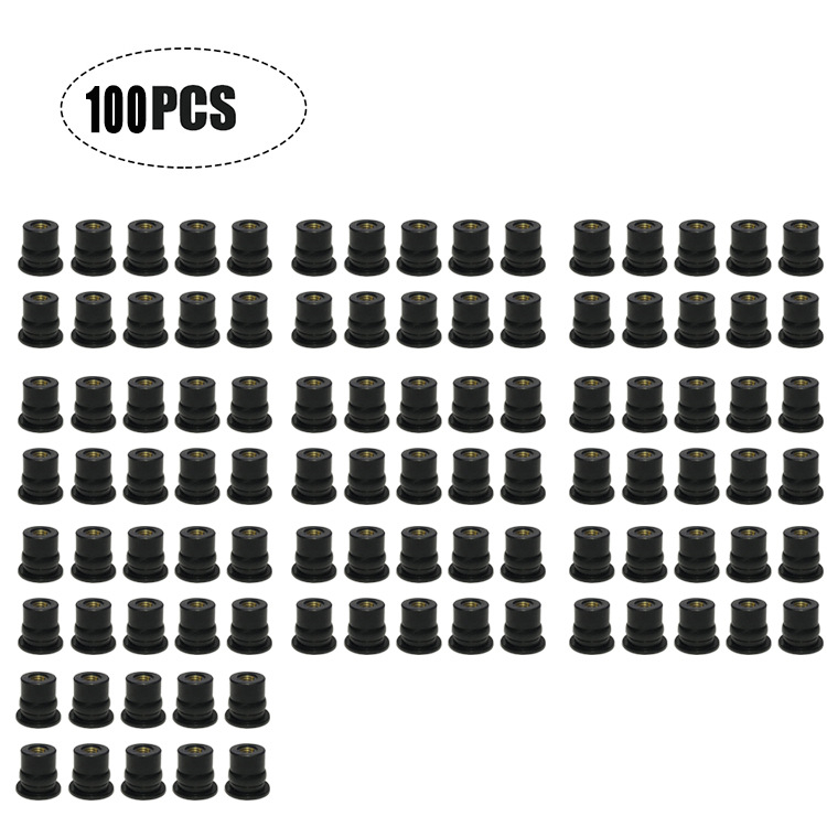 QY Gumi Well Nut motorkerékpár szélvédőhöz, M4/M5/M6 x 0,8 mm, csomagolás 10/20/50/100 darab
