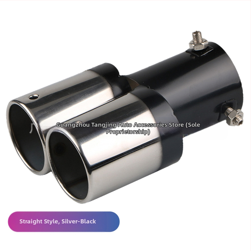 Automobiļu izplūdes caurule ar silenceru, universāla, nerūsējošais tērauds, aizmugurējā daļa, stiprināšana ar skrūvēm, piemērots vispārējiem modeļiem