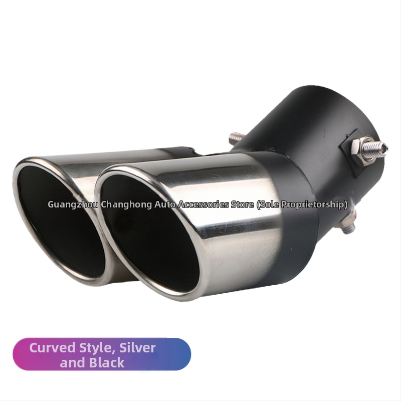 Automobiļu izplūdes caurule ar silenceru, universāla, nerūsējošais tērauds, aizmugurējā daļa, stiprināšana ar skrūvēm, piemērots vispārējiem modeļiem