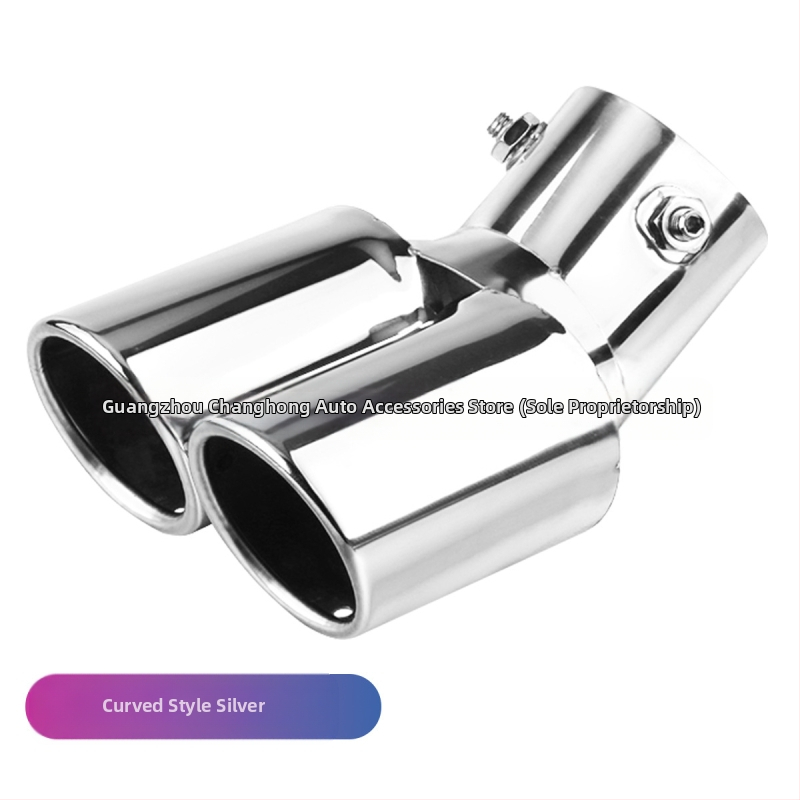 Automobiļu izplūdes caurule ar silenceru, universāla, nerūsējošais tērauds, aizmugurējā daļa, stiprināšana ar skrūvēm, piemērots vispārējiem modeļiem