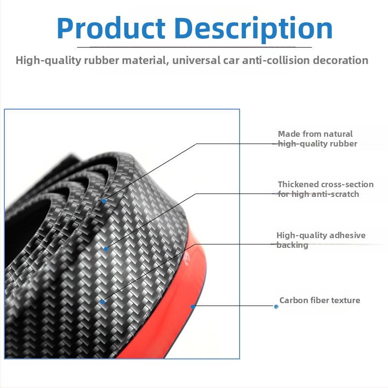 Антиударна гумена лента за преден спойлер на автомобил – универсална употреба, материал: гума, модел: преден спойлер