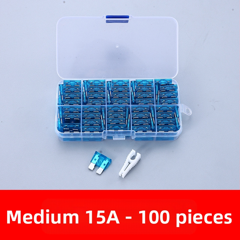 Autóbiztosíték készlet 2A–35A, 100 db, dobozban