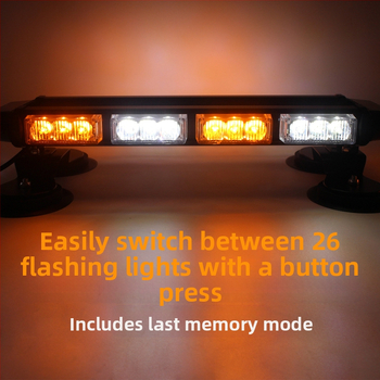 Μπάρα LED στροβ για οχήματα, 30 LED, υψηλή φωτεινότητα, φάρος έκτακτης ανάγκης με μαγνητική βάση, 30W, 12-24V, αλουμινένιο περίβλημα