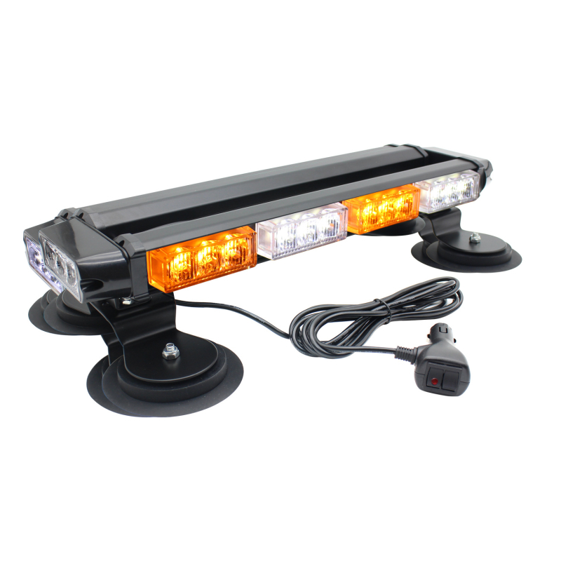 Bară LED strob de avertizare, 30LED, cu bază magnetică, 30W, 12-24V, carcasă din aluminiu