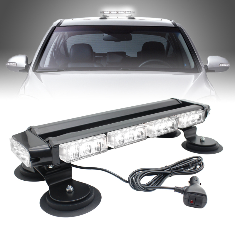 Bară LED strob de avertizare, 30LED, cu bază magnetică, 30W, 12-24V, carcasă din aluminiu