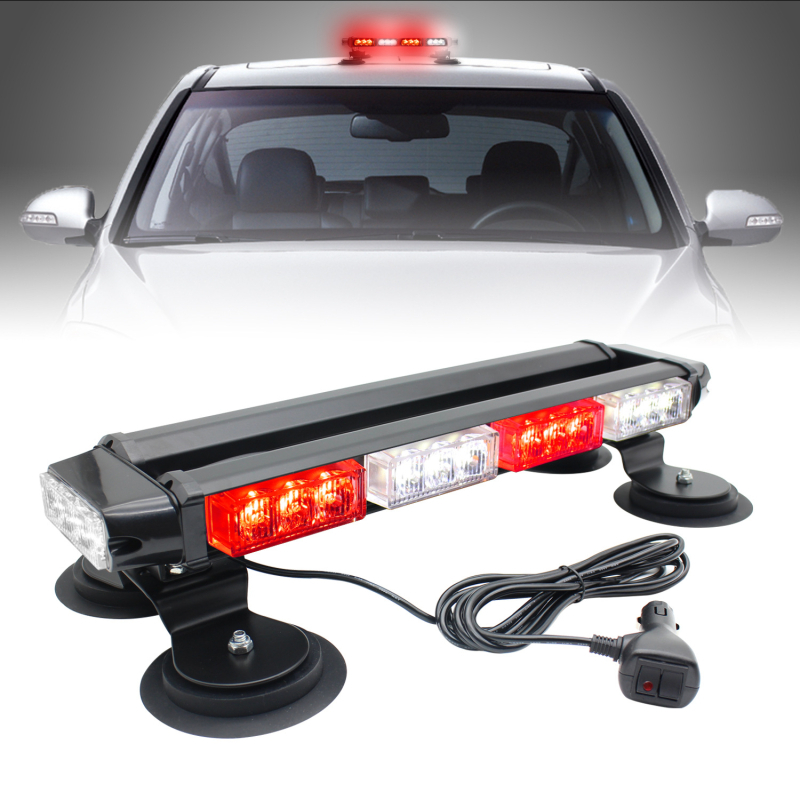 Bară LED strob de avertizare, 30LED, cu bază magnetică, 30W, 12-24V, carcasă din aluminiu