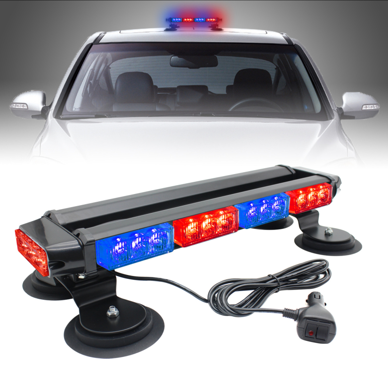 Bară LED strob de avertizare, 30LED, cu bază magnetică, 30W, 12-24V, carcasă din aluminiu