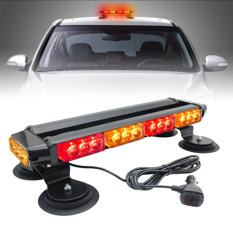 Bară LED strob de avertizare, 30LED, cu bază magnetică, 30W, 12-24V, carcasă din aluminiu