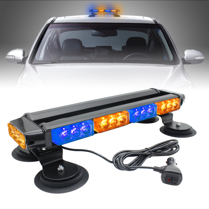 Bară LED strob de avertizare, 30LED, cu bază magnetică, 30W, 12-24V, carcasă din aluminiu