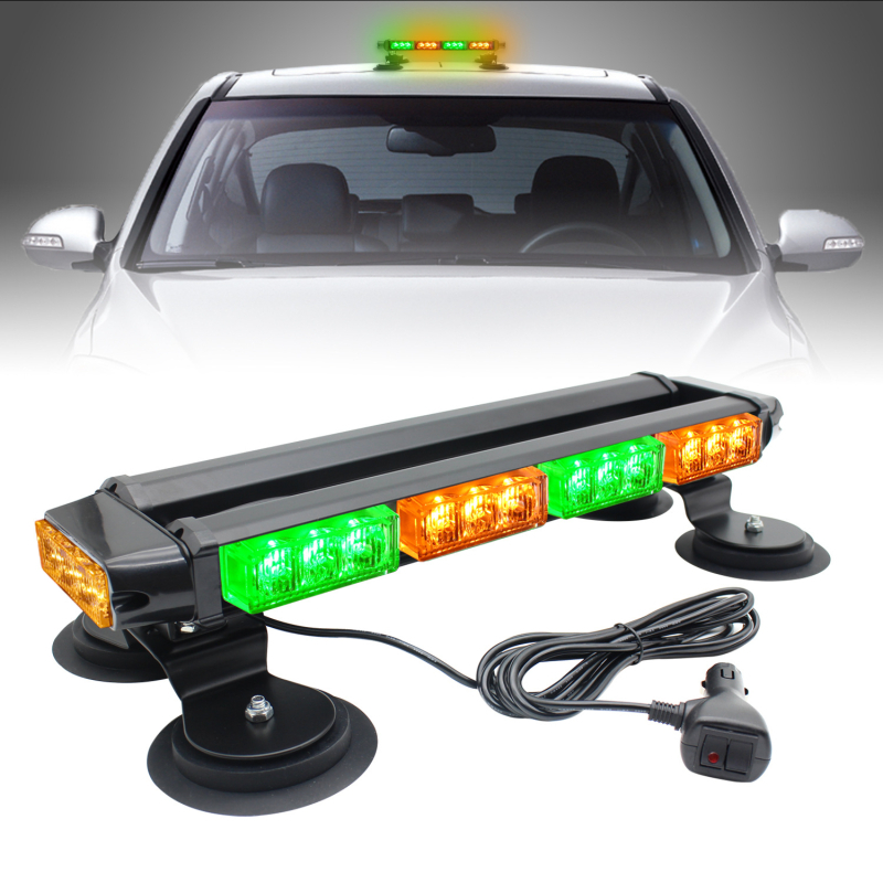 Bară LED strob de avertizare, 30LED, cu bază magnetică, 30W, 12-24V, carcasă din aluminiu