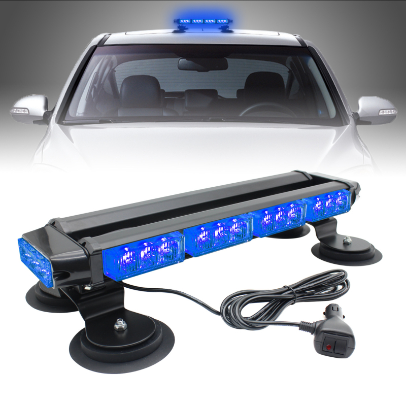 Bară LED strob de avertizare, 30LED, cu bază magnetică, 30W, 12-24V, carcasă din aluminiu
