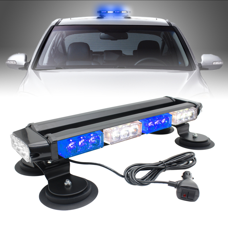 Bară LED strob de avertizare, 30LED, cu bază magnetică, 30W, 12-24V, carcasă din aluminiu