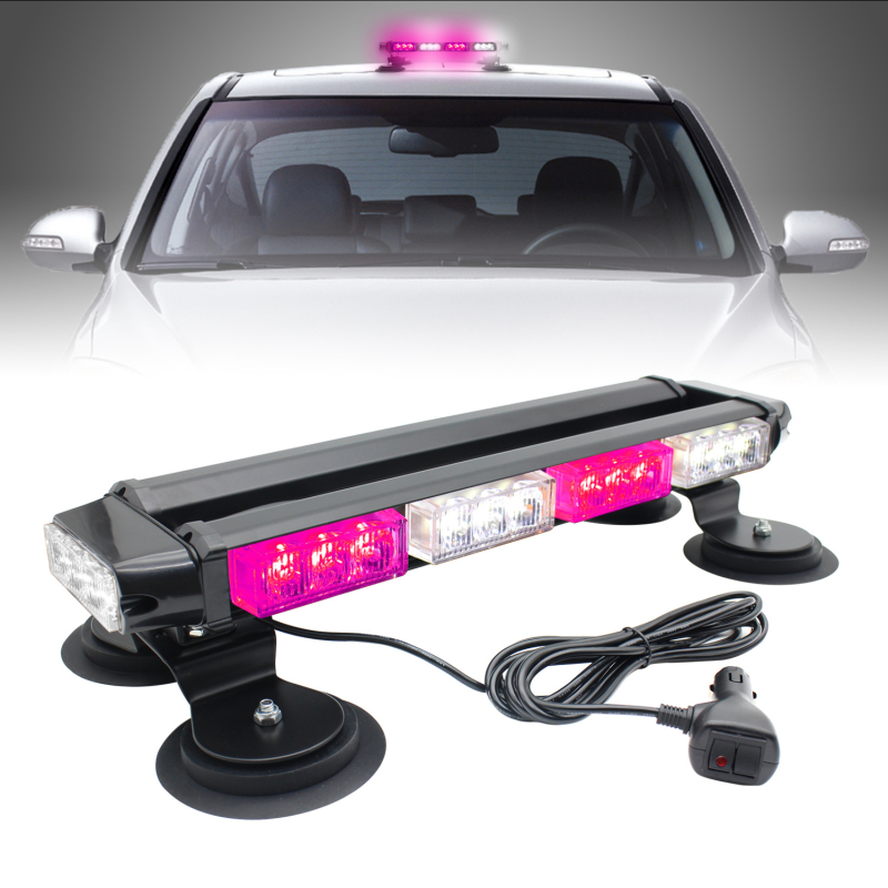 Bară LED strob de avertizare, 30LED, cu bază magnetică, 30W, 12-24V, carcasă din aluminiu
