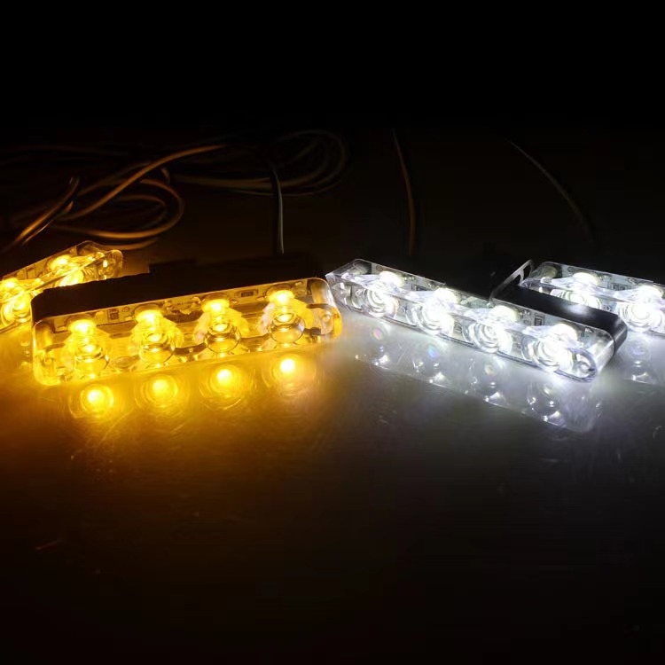Bežično upravljano stroboskopno svjetlo za automobilsku rešetku, 16 LED, klipsna montaža, 12V, 16W, za 1–4 svjetla