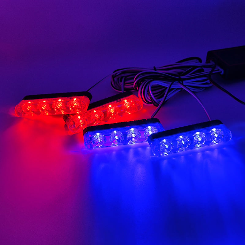 Bežično upravljano stroboskopno svjetlo za automobilsku rešetku, 16 LED, klipsna montaža, 12V, 16W, za 1–4 svjetla