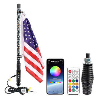 RGB spirālveida karogu staba gaisma – alumīnija sakausējums, 24W, 12V, 2A
