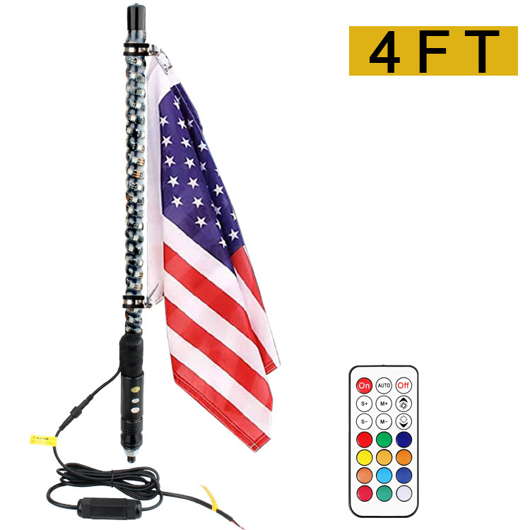 RGB spirālveida karogu staba gaisma – alumīnija sakausējums, 24W, 12V, 2A