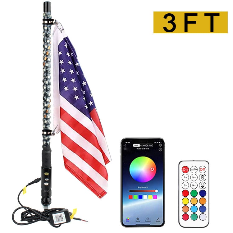 RGB spirālveida karogu staba gaisma – alumīnija sakausējums, 24W, 12V, 2A