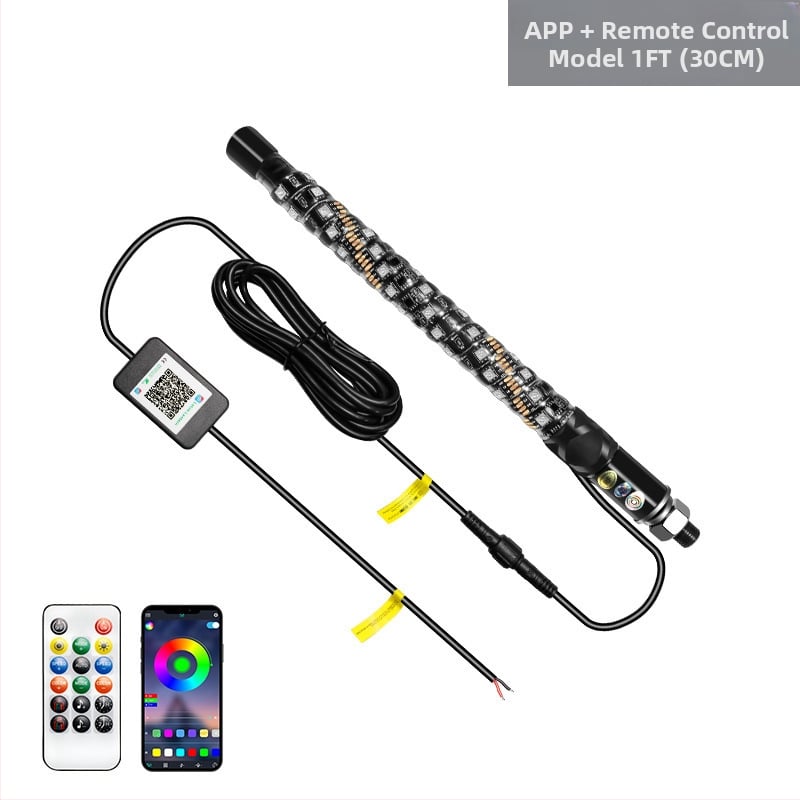 RGB spirālveida karogu staba gaisma – alumīnija sakausējums, 24W, 12V, 2A