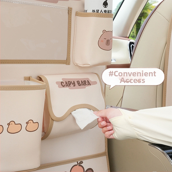 Δερμάτινος κρεμαστός οργανωτής αποθήκευσης για πίσω κάθισμα αυτοκινήτου, αδιάβροχος