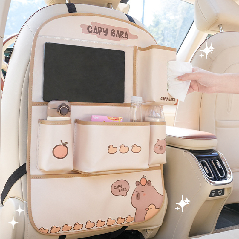 Δερμάτινος κρεμαστός οργανωτής αποθήκευσης για πίσω κάθισμα αυτοκινήτου, αδιάβροχος