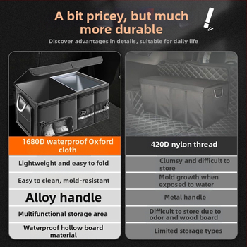 Θήκη αποθήκευσης πορτ-μπαγκάζ αυτοκινήτου, πτυσσόμενη, αδιάβροχο Oxford ύφασμα, προσαρμοζόμενη με εκτύπωση λογότυπου