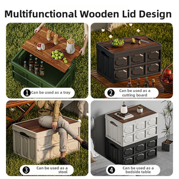 Πτυσσόμενο κουτί αποθήκευσης από PP, 45L, Μεγάλης χωρητικότητας, Πολλαπλών χρήσεων, Προστασία από σκόνη, Χωρίς εργαλεία εγκατάστασης