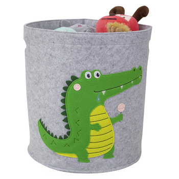 Θήκη αποθήκευσης από φελτ με μοτίβο καρτούν κέντημα, χωρητικότητα 35 L, πτυσσόμενη και φορητή, δυνατότητα προσαρμογής λογότυπου