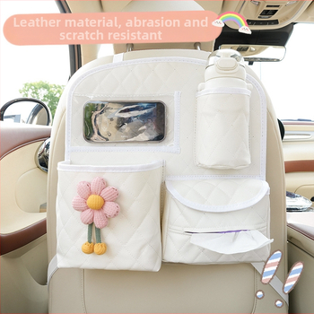 Кожен органайзер за облегалката на автомобила, универсален висящ органайзер за задната седалка, водоустойчив, възможност за печат на лого, DIY персонализация