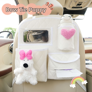 Кожен органайзер за облегалката на автомобила, универсален висящ органайзер за задната седалка, водоустойчив, възможност за печат на лого, DIY персонализация