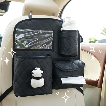 Кожен органайзер за облегалката на автомобила, универсален висящ органайзер за задната седалка, водоустойчив, възможност за печат на лого, DIY персонализация
