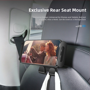 Закачалка за задната облегалка на Tesla Model Y и Model 3 със държач за телефон и таблет – монтаж със щипка, електрическо зажимане