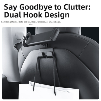 Закачалка за задната облегалка на Tesla Model Y и Model 3 със държач за телефон и таблет – монтаж със щипка, електрическо зажимане