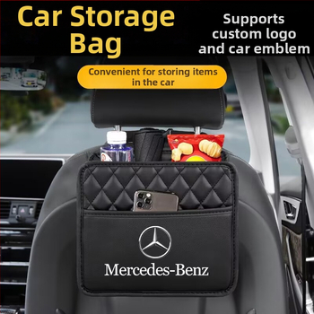 Δερμάτινο καθολικό κρεμαστό αποθηκευτικό κουτί για το πίσω κάθισμα αυτοκινήτου με προσαρμοσμένο λογότυπο