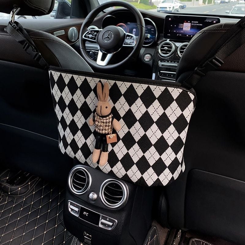 Srednja torba za pohranu na automobilskom sjedalu, viseći organizator od tkanine, universalna kompatibilnost, protiv tlaka