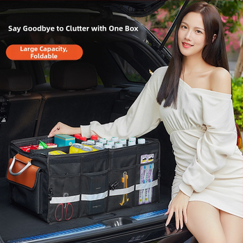 Κουτί αποθήκευσης πορτμπαγκάζ αυτοκινήτου, ύφασμα Oxford, αναδιπλούμενο, αδιάβροχο, προσαρμόσιμο με λογότυπο