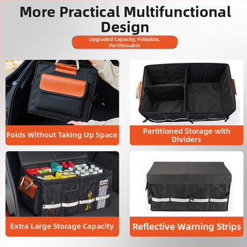 Κουτί αποθήκευσης πορτμπαγκάζ αυτοκινήτου, ύφασμα Oxford, αναδιπλούμενο, αδιάβροχο, προσαρμόσιμο με λογότυπο