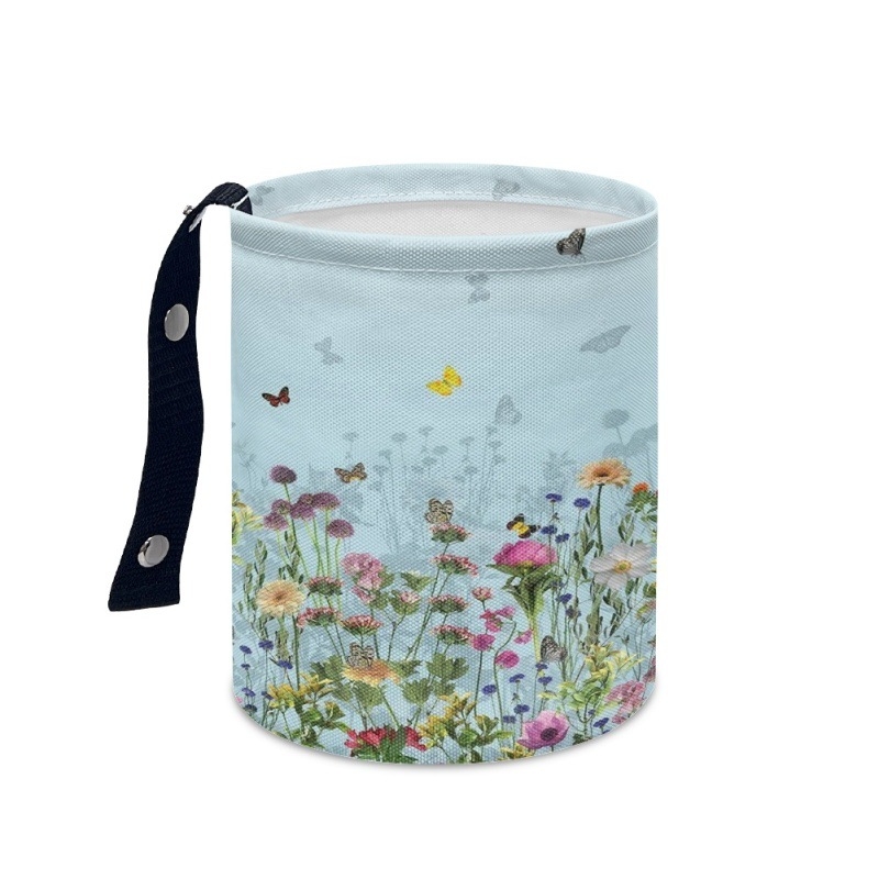 Coș de gunoi auto atârnat, poliester, potrivire universală, imprimare logo personalizabilă, design imprimabil cu model floral