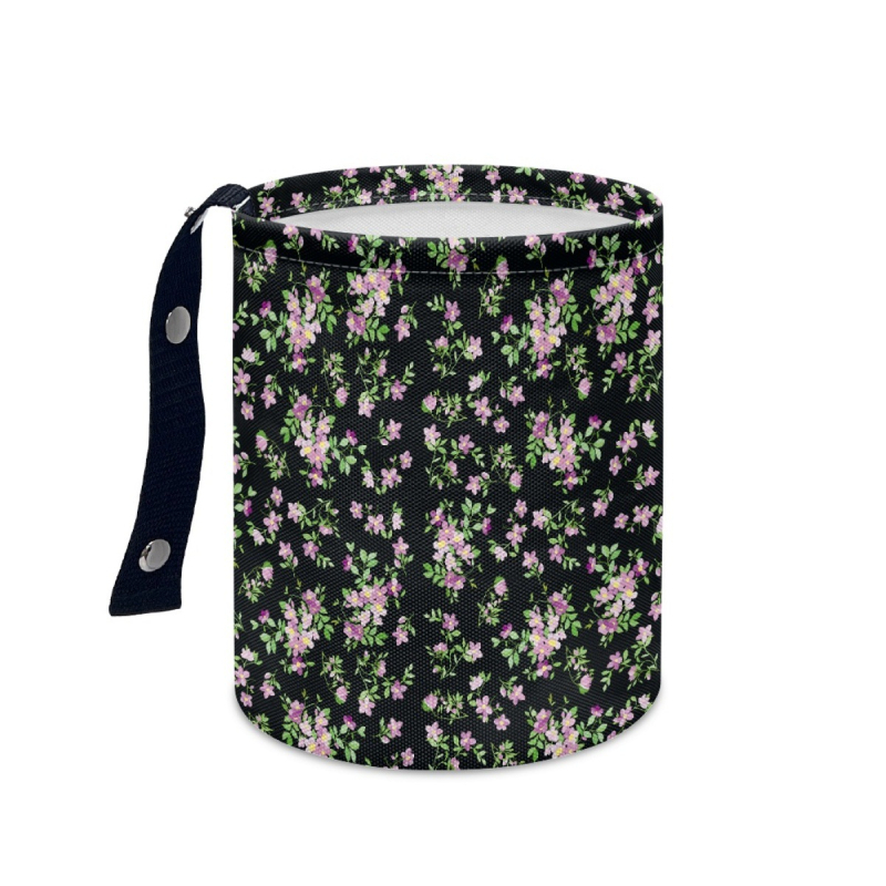 Coș de gunoi auto atârnat, poliester, potrivire universală, imprimare logo personalizabilă, design imprimabil cu model floral
