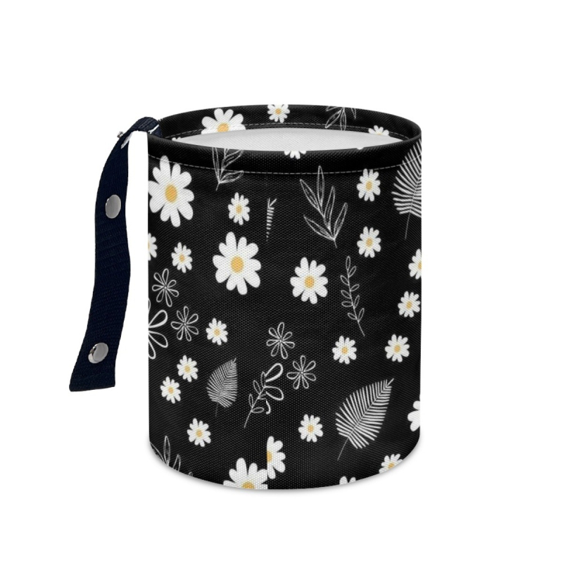 Coș de gunoi auto atârnat, poliester, potrivire universală, imprimare logo personalizabilă, design imprimabil cu model floral