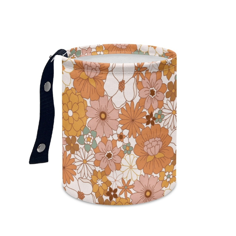 Coș de gunoi auto atârnat, poliester, potrivire universală, imprimare logo personalizabilă, design imprimabil cu model floral