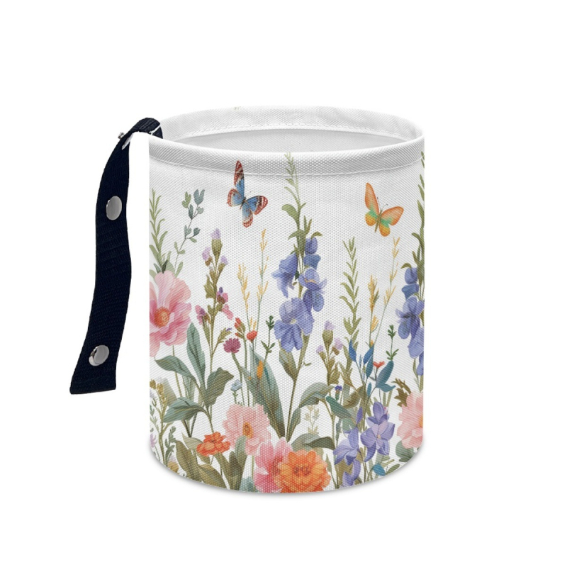 Coș de gunoi auto atârnat, poliester, potrivire universală, imprimare logo personalizabilă, design imprimabil cu model floral